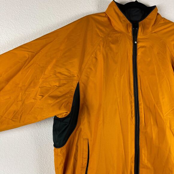 FootJoy Dryjoy Tour Golf Windbreaker Jacket Mens Large Yellow Full Zip - Picture 4 of 15